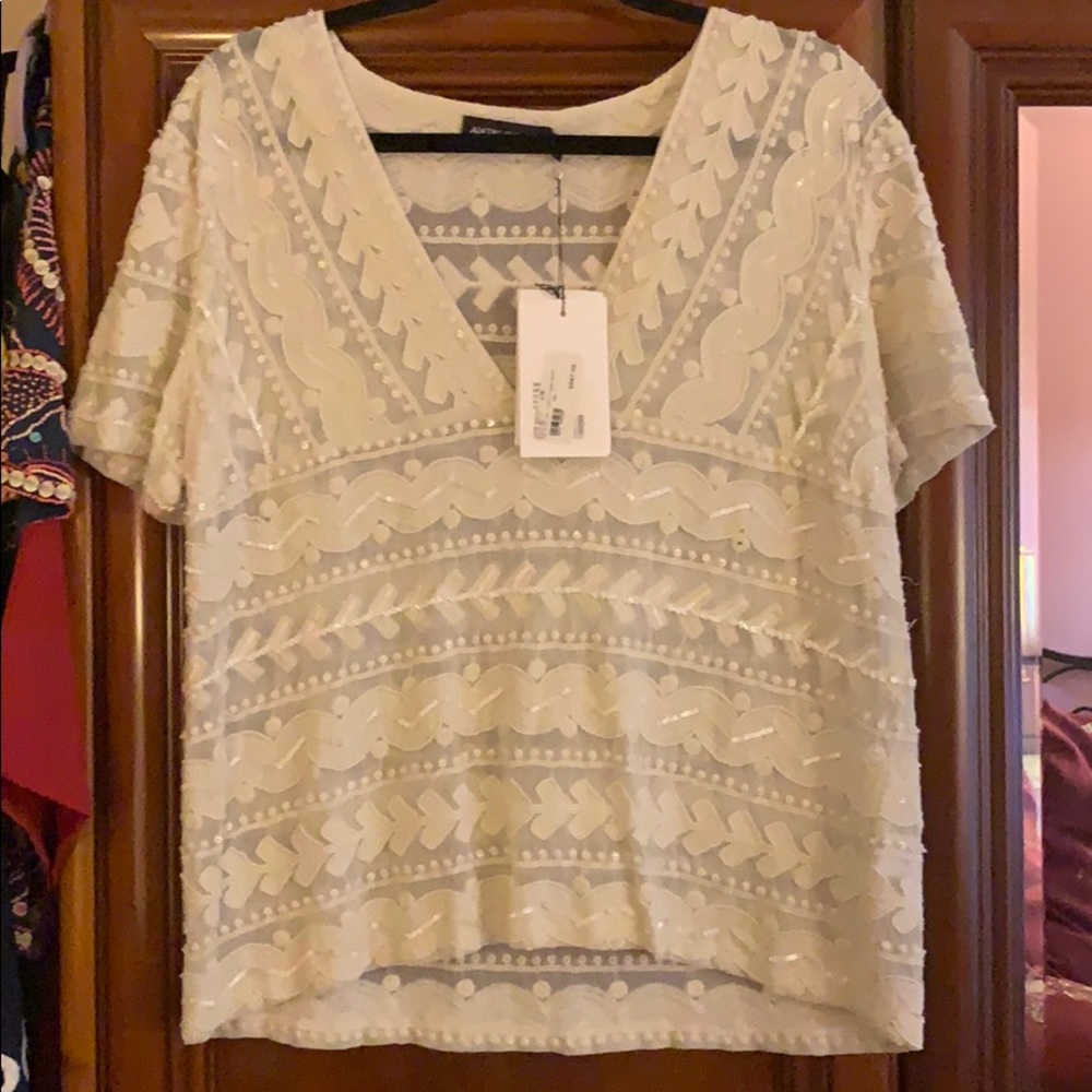Beaded off white Antik Batik Tunic